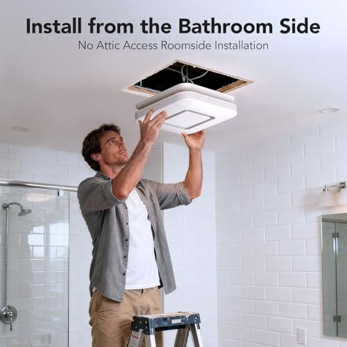 Image of OREiN 2-in-1 Bathroom Exhaust Fan with Light, 110 CFM Quiet Bathroom Vent Fan, 1500LM Ultra-Bright LED, 3CCT & Night Light, Room-Side Installation, ETL /FCC Listed, Fits 8.11 inch x 7.48 inch Ceiling Opening