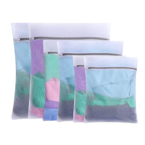 Mesh Laundry Bag,Lingerie Bags for Laundry,6Pcs Laundry Bags for Washing Machine with Zip Lock,Mesh Laundry Bags for,Lingerie, Delicates,Blouse,Bra,Hosiery,Stocking,Underwear