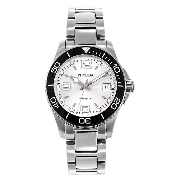 GenericWatches - Phylida 40mm Automatic Sport Diver Watch Silver Dial Japan Miyota New Luminous Sapphire Crystal