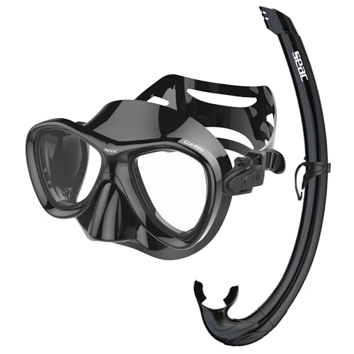 SEAC Set Bis Capri Top, Set con Maschera Capri e Snorkel Top da Snorkeling in Silicone per Adulti e Ragazzi