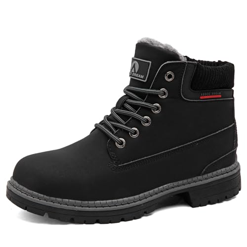 VTASQ Winterstiefel Damen Gefüttert Winterschuhe Wasserdicht Warme Winter Boots Outdoor Wanderschuhe Rutschfest Frauen Schneestiefel Kurzschaft Stiefel Schwarz EU39