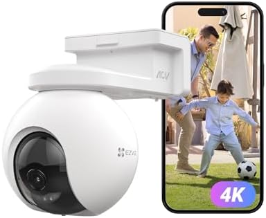 Ip66 10 EZVIZ 4K Cámara de Vigilancia Exterior WiFi,AOV 2.0 360° PTZ Cáma...