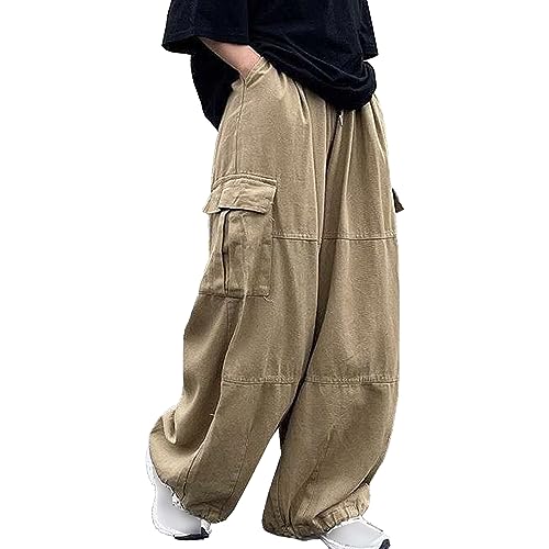 Pantalon casual couleur unie jambes larges vintage coupe loose homme