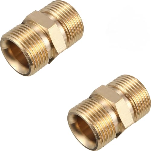 Image of JPT M22 MALE BRASS CONNECTOR FOR EXTENSION OF WASHER HOSE PIPE(PACK OF 2)