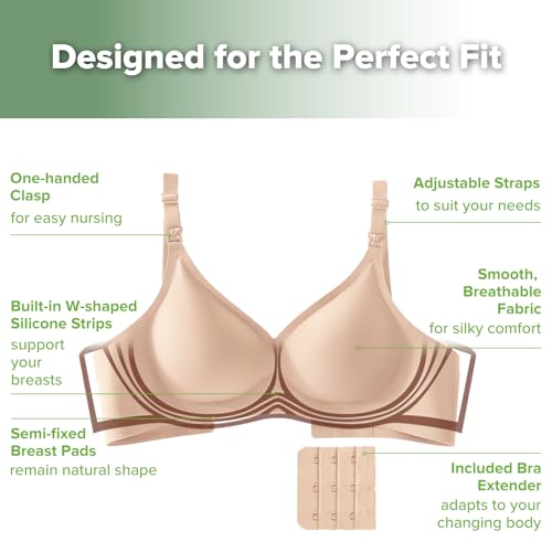 haakaa Nursing Bras for Breastfeeding, Ultra Comfort Jelly Strip“ Supportive Maternity Bras Wireless Pregnancy Bras4