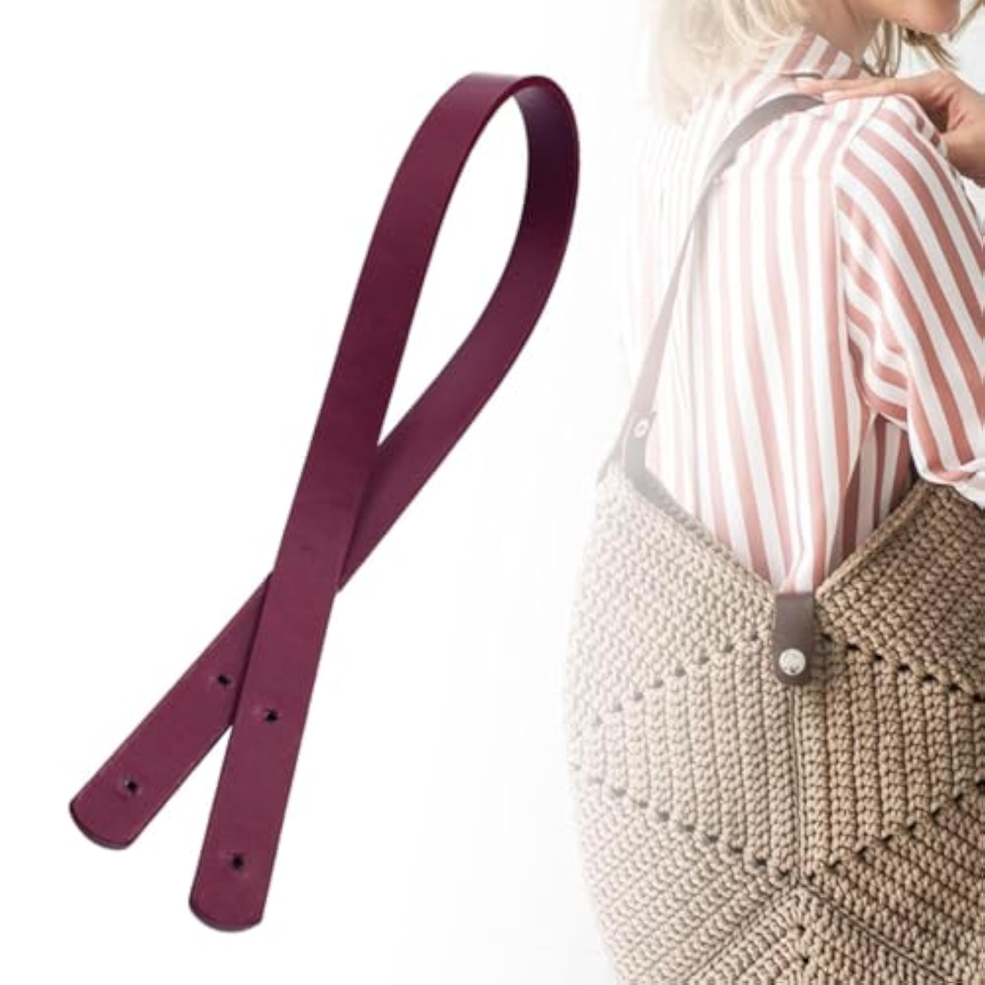 Tote Bag Strap for DIY Handbag, Dark Red