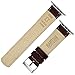 BARTON WATCH BANDS - Coffee Brown & Stainless Hardware Alligator Grain Leather Watch Bands Compatible with Apple Watch Models - 1, 2, 3, 4, 5, 6, 7, 8, 9, 10, SE, Ultra & Ultra 2 - (38mm/40mm/41mm)