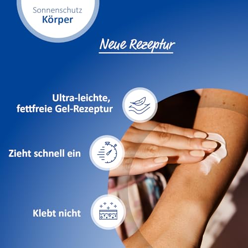 Ladival Sonnenschutz Gel LSF 50+ für allergische Haut - Sonnencreme bei Sonnenallergie und Mallorca-Akne, wasserfest, fettfrei, 4-fach Zellschutz, korallenfreundlich, leichte Gel-Formel, 200ml