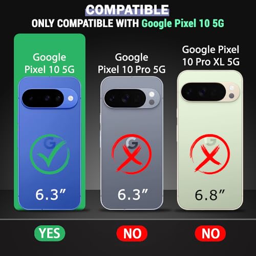 Image of TheGiftKart Hybrid Shockproof Back Cover Case for Google Pixel 10 Compatible with MagSafe | Hard Back Cover Case for Google Pixel 10 (PC & TPU, Transparent Clear Back, Black Sides)
