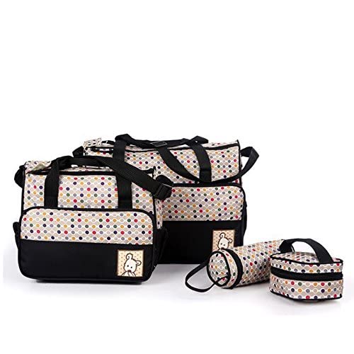 Ubersweet Black5 PCS/Set Multifunctional Tote baby diaper bags Mummy Bags Maternity Baby 4 Models