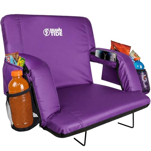 BRAWNTIDE Stadium Seat for Bleachers with Back Support - 3" Foam Cushion
