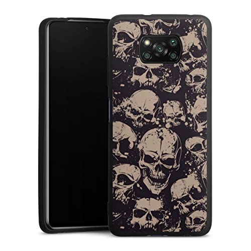 Coque Xiaomi Poco X3 NFC silicone Premium DeinDesign motif crâne gothique noir