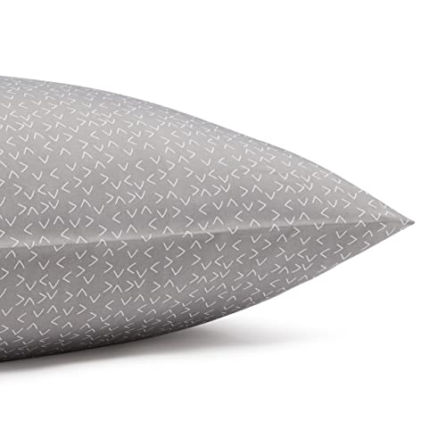 Image of Amazon Basics Lightweight Breathable Brushed Microfiber Wrinkle Resistant 3-Piece Bed Sheet Set with 14-Inch Deep Pockets,Twin,Gray Arrows,Printed,(Pack of 4)