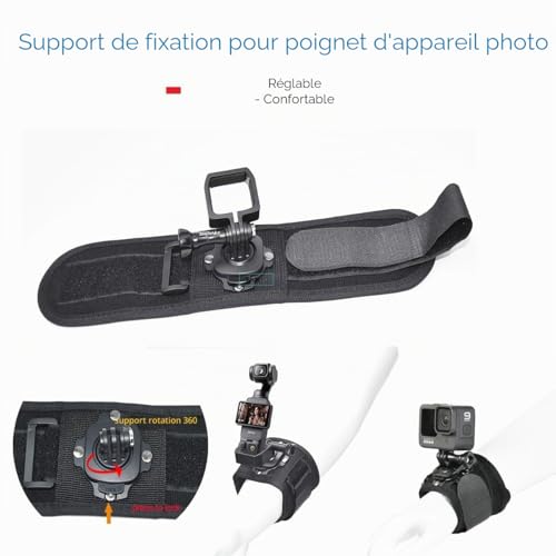 Support de fixation DJI Pocket 3 avec sangle de poignet en nylon premium et durable