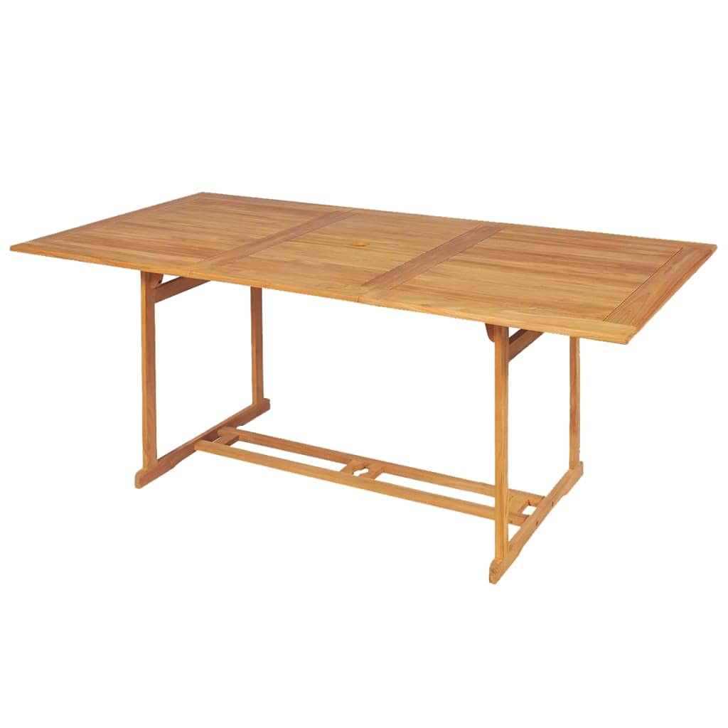 Set di mobili da giardino in teak, 180 x 90 cm, sedie pieghevoli con schienale regolabile in 7 posizioni, robusto set da pranzo per giardino, terrazza e piccolo balcone