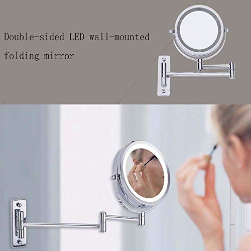 Miroir rond grossissant de maquillage et rasage double face pour salle de bain