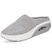 Aocase Chaussures De Marche pour Femme avec Coussin d'air Respirant à Enfiler Chaussures Maille Antidérapant Chaussures de Marche Orthopédiques pour Diabétiques,Gris,42