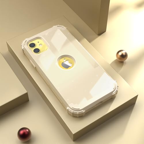 IDweel for iPhone 11 Case with Screen Protector(Tempered Glass), Hybrid 3 in 1 Shockproof Slim Fit Heavy Duty Protection Hard PC Cover Soft Silicone Bumper Full Body Case,Glitter Yellow by IDweel - Used condition - Image 3
