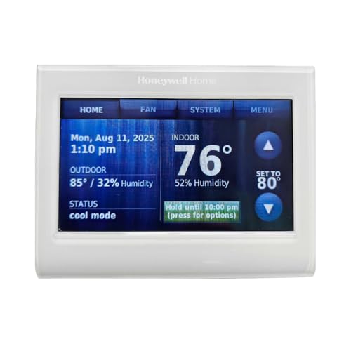 Honeywell TH9320WF5003 Wi-Fi 9000 Color Touch Screen Programmable Thermostat, 3.5 x 4.5 Inch, White,...