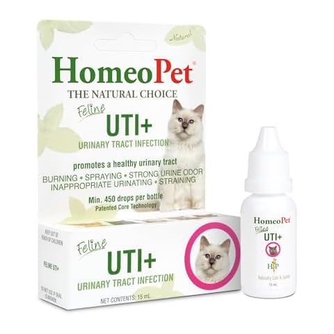 HomeoPet Feline UTI Plus, Safe and Natural Urinary Tract Medicine for Cats, Feline Urinary Tract Support, 15 Milliliters Cover