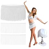 Suncalla 10 Yards 6 Inch Chainette Fringe Trim Tassel Sewing Trim for Costumes, Dance Dresses, Latin Dresses, Lamp Shades Decoration, DIY Crafts(White)