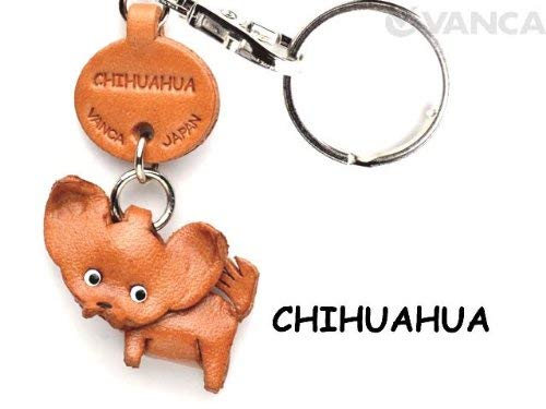 Chihuahua Leather Dog Small Keychain Vanca Craft-Collectible Keyring Charm Pendant Made In Japan #TOP2