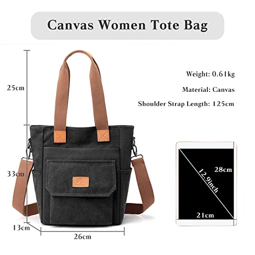 Image of CORIOS Women Handbag Canvas Shoulder Bag Casual Top Handle Bag