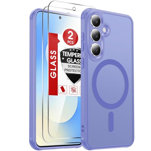 LeYi for Galaxy S25-FE Case: [𝗡𝗼𝘁 𝗳𝗶𝘁 𝗦𝟮𝟓 𝟱𝗚] with Screen Protector, Wireless Charging Matte Translucent Soft-Touch & Military-Grade Shockproof Funda para S25FE, Sky Blue