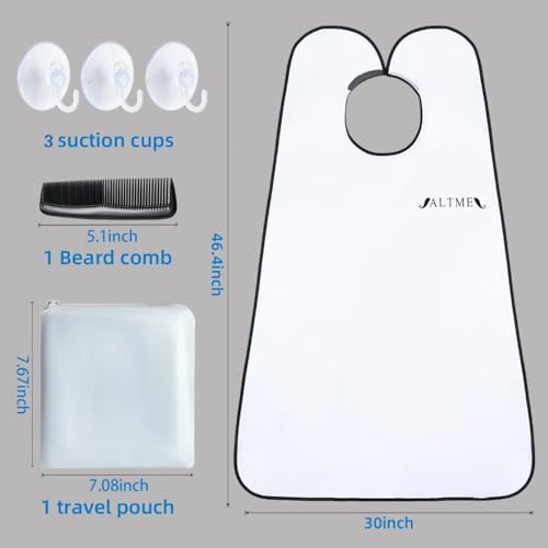 IALTMEI Beard Bib, Non-Stick Beard Apron, Waterproof Hair Trimming Catcher, Breathable Hair Catcher for Shaving, Premium Shaving Accessories for Men, Gifts for Men