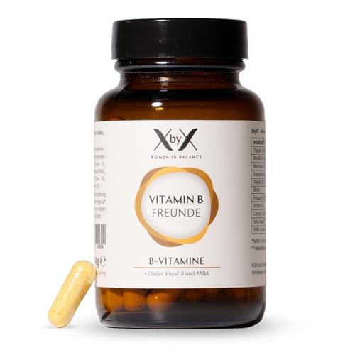 XbyX Vitamin B Freunde | Vitamin B Komplex hochdosiert mit 3 Kofaktoren | 8 B Vitamine für Energie & Nerven | Veganes Nahrungsergänzungsmittel für Stoffwechsel & Immunsystem | 36,4g/ 60 Portionen