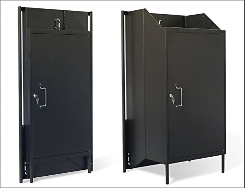 Valet Podium Stand, Portable, 100 Key Hooks, Black Finish, Folds Down to 4" Thick with Easy Grip Handles