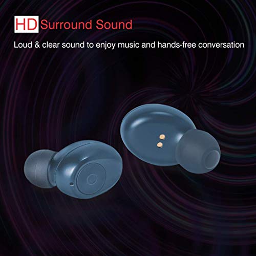 Image of iBall EarWear TW10 in-Ear Bluetooth Wireless Headphones with Protective Charging Case - Steel Blue