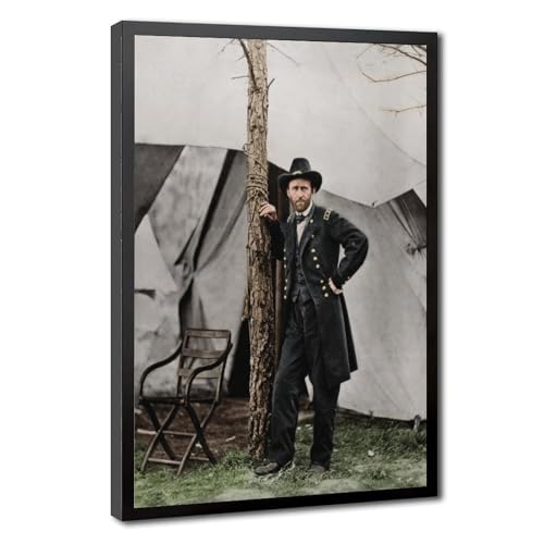 Impression sur toile de qualité supérieure Ulysses S Grant avec cadre suspendu raffiné