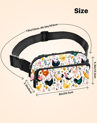 Image of Chicken Fanny Pack for Women Belt Bag Fashion Everywhere Waist Pouch Lightweight Crossbody Bags with Adjustable Strap