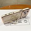 Lafunda for iPhone 17 Pro Max Case Cute, Luxury Gold Plated for Women Girls Elegant Cover with Wrist Strap Kickstand Camera Protection Shockproof Silicone Phone Case for iPhone 17 Pro Max, White