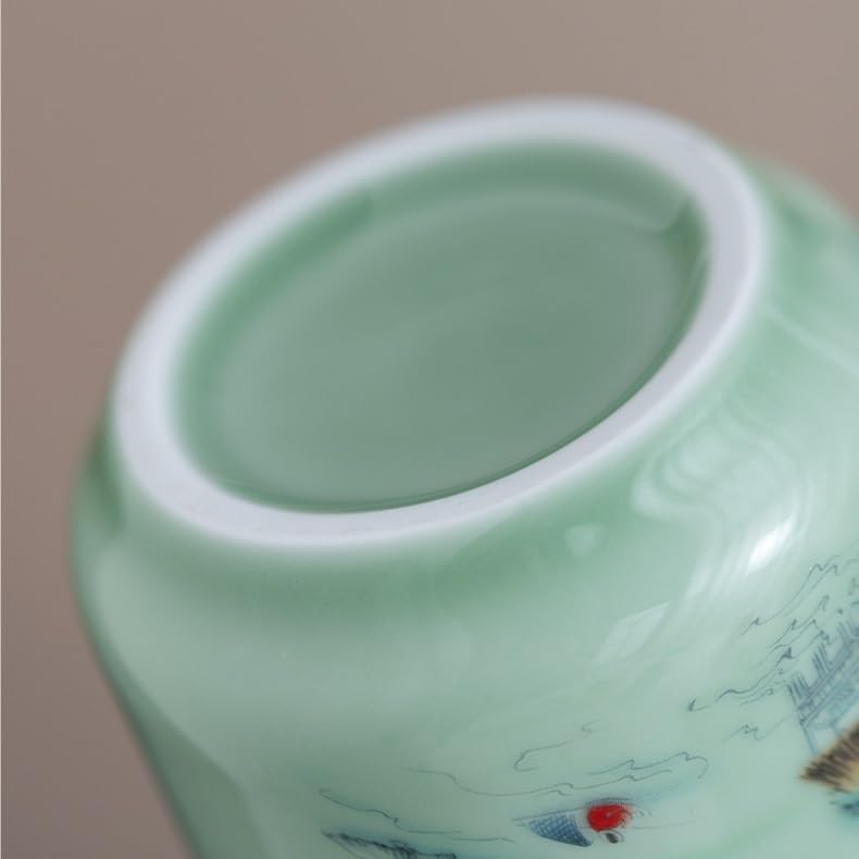 XYNSNDB Barattolo di Zucchero Barattolo sigillato Liquido in Ceramica con Coperchio in Silicone A Prova di perdite Unguento per Medicina Cinese Contenitore per tè Quadrato per (D)
