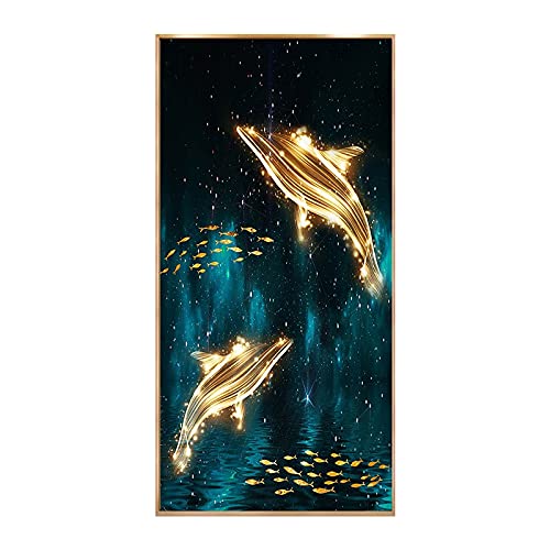Kit Diamant Peinture poisson rouge 40x100cm complet en cristal strass broderie