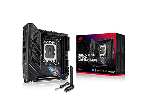 ASUS ROG STRIX B760-I GAMING WIFI Presa per scheda madre Intel LGA 1700 (Intel B760, Mini ITX, memoria DDR5, WiFi 6E, PCIe 5.0, 2x PCIe 4.0 M.2, Aura Sync)