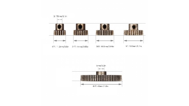Ensemble D'engrenages Métalliques Pour Voiture RC 1/10 - Pignon Principal 64T + Pignons Moteur 17T/21T/26T/29T - Différentiel Et Transmission - 6