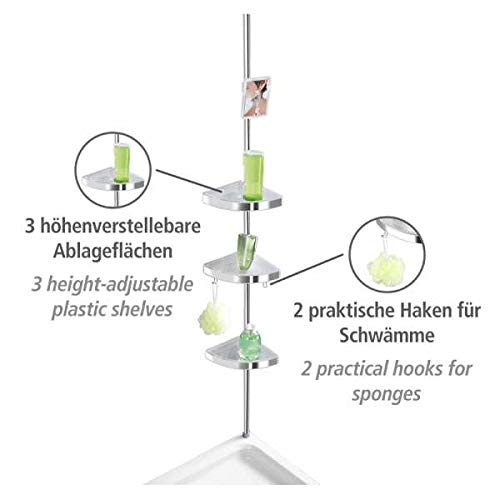 WENKO Teleskop Duschecke Premium glänzend stufenlos ausziehbar Glänzend