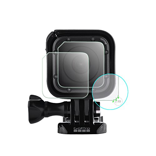 TaichiAqua Screen Protector for GoPro Hero 5/4 Session, Tempered Glass with Lens Cap Cover, Action C - //coolthings.us