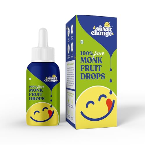 Image of Natural Monk Fruit Sweetener Drops for Diabetics, Keto & PCOS | 100 Servings | 200 Drops | No Erythritol | Zero Sugar Liquid Sweetener | 10ml | The Sweet Change