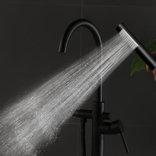 Wolnostojąca bateria łazienkowa wanna prysznic bateria termostatyczna wolnostojąca wanna bateria prysznicowa kran z litego mosiądzu, łatwe czyszczenie, nowoczesne prysznice łazienkowe krany wannowe