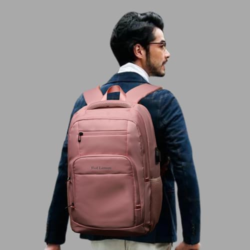 Image of Red Lemon Swiss Cut Design 15.6 inch Laptop Backpack for Men and Women, Stylish 26L Capacity, USB Charging Port, Anti-Theft Pocket & Accessories Organizer