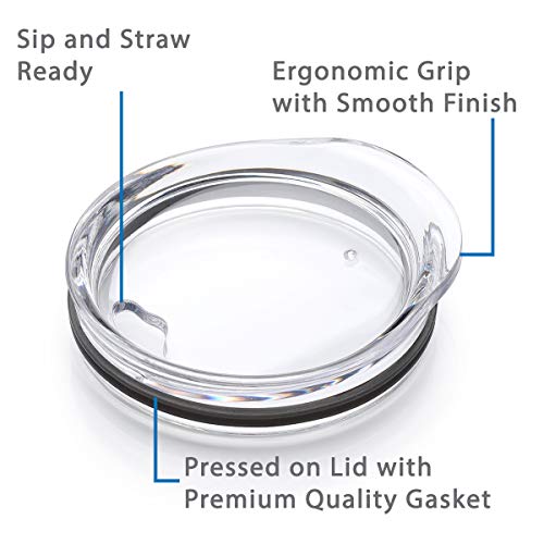 Cupture Stemless Wine Tumblers 12 Oz Vacuum Insulated Mug With Lids - 18/8 Stainless Steel (Winter White) #TOP2