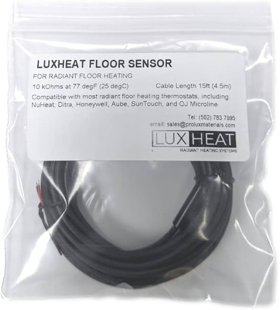 LuxHeat Temperature Floor Sensor for Electric Floor Heating. Universal NTC  10kohm 10ft Probe, Suitable for Most Heating Installations. Compatible with  Honeywell Aube Ditra NuHeat SunTouch and More : Amazon.co.uk: DIY u0026 Tools