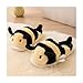 Baiyuruodie Cute Bee Slippers: Unisex Soft Plush Comfortable, Non-Slip, Warm Animal House Slippers for Men and Women (Black, Adult, Women, 6.5, Numeric Range, US Footwear Size System, 7.5, Medium)