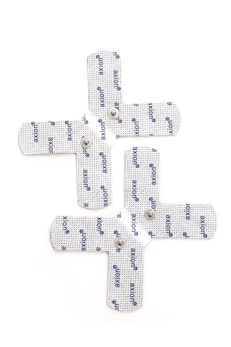2 electrodos de recambio axion en forma de X | Compatibles con Beurer y otros electroestimuladores TENS y EMS | Reutilizables y autoadhesivos con conector botón de 3,5 mm