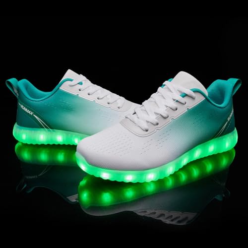 Image of BosenHulu Light Up Shoes for Women Men USB Charging LED Shoes Adult Halloween Dancing Glowing Luminous Trainers Gradient Colors Mesh Upper Party Revel Flashing Sneakers
