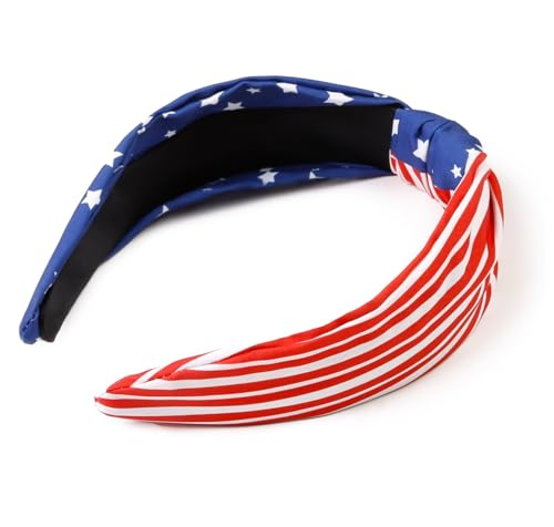 4th-of-July-Womens-Headbands-Knotted-American-Flag-Top-Knot-Hair-Hoops-Patriotic-USA-Independence-Day-Red-White-and-Blue-Accessories